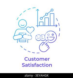 Customer satisfaction blue gradient concept icon Stock Vector