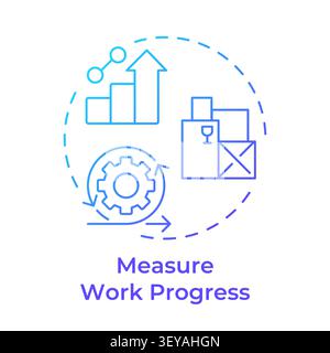 Measure work progress blue gradient concept icon Stock Vector
