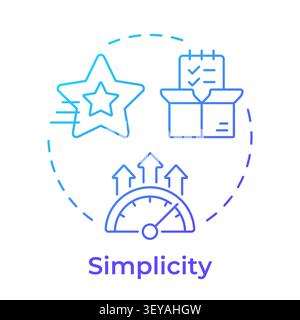 Simplicity blue gradient concept icon Stock Vector