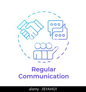 Regular communication blue gradient concept icon Stock Vector