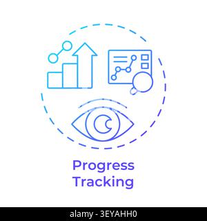 Progress tracking blue gradient concept icon Stock Vector