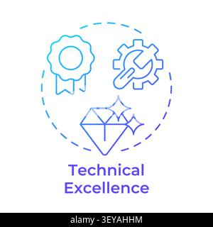 Technical excellence blue gradient concept icon Stock Vector