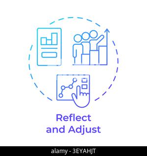Reflect and adjust blue gradient concept icon Stock Vector