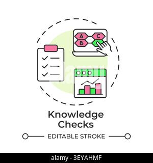 Knowledge checks multi color concept icon Stock Vector