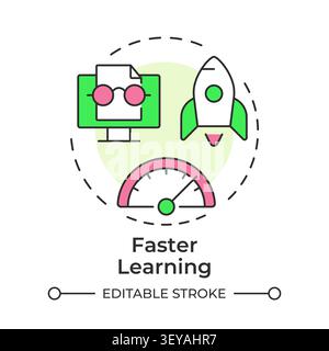 Faster learning multi color concept icon Stock Vector