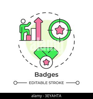 Badges multi color concept icon Stock Vector