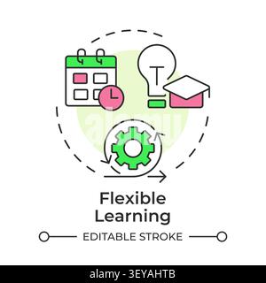 Flexible learning multi color concept icon Stock Vector