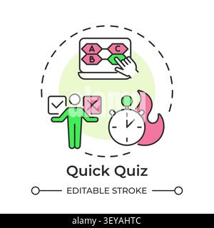 Quick quiz multi color concept icon Stock Vector