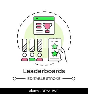 Leaderboards multi color concept icon Stock Vector