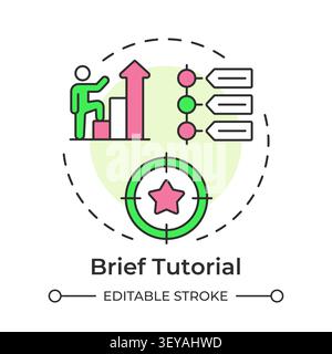Brief tutorial multi color concept icon Stock Vector