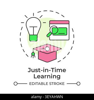 Just-in-time learning multi color concept icon Stock Vector