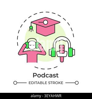 Podcast multi color concept icon Stock Vector