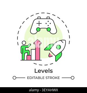 Levels multi color concept icon Stock Vector