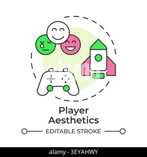 Player aesthetics multi color concept icon Stock Vector