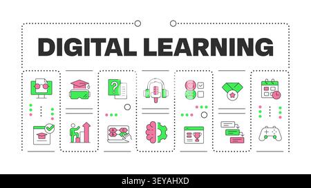 Digital learning word concept isolated on white Stock Vector