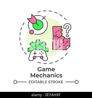 Game mechanics multi color concept icon Stock Vector