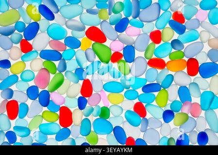 Colorful array of glass shapes. Stock Photo