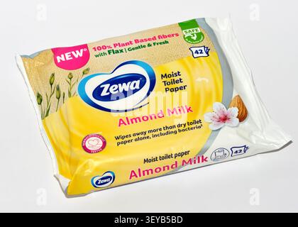 Zewa moist toilet paper packaging isolated on white Stock Photo