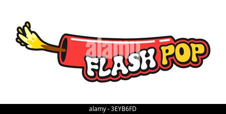 Dynamite bomb and explosive retro Y2K sticker or label. TNT bomb funky patch, explosive vintage hippie vector label. Grenade retro groovy sticker or dynamite with burning wick Y2K patch Stock Vector