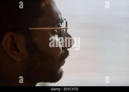 Adult Man Wearing Glasses in Office Stock Photo