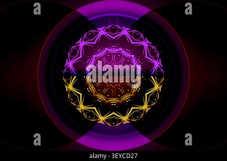 seamless floral mandala symmetry pattern Stock Vector
