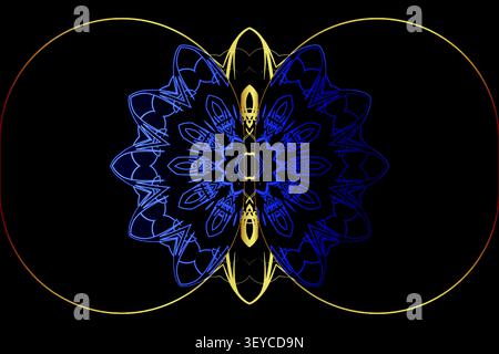 premium blue gold abstract mandala design Stock Vector