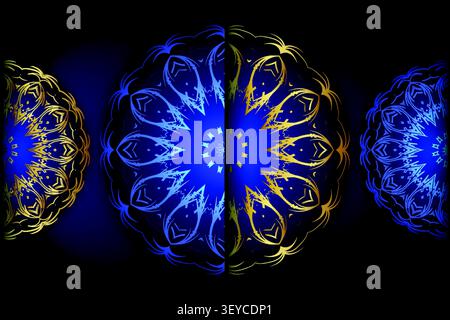 luxury arabic ornamental blue gold texture Stock Vector