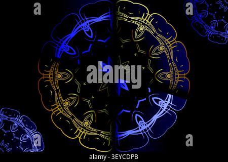 elegant islamic geometric mandala gold blue design Stock Vector