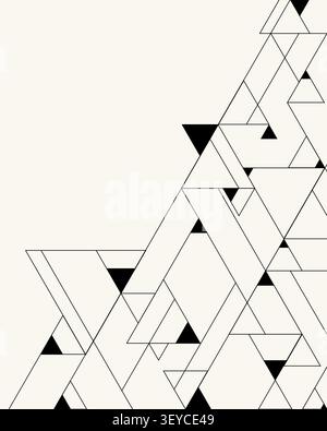 Abstract geometric background minimalist overlapping triangles black diagonal lines and modern corporate pattern layout on white background for creati Stock Vector