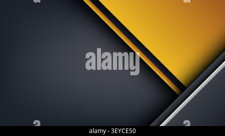 Abstract geometric background with dark grey and luxury gold orange overlapping diagonal layers for corporate tech business presentation banner design Stock Vector