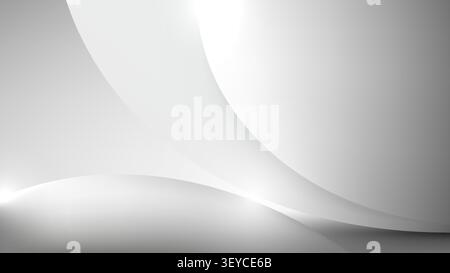 abstract grey background smooth sweeping silver curves and elegant white gradients with bright light highlights for modern digital wallpaper and studi Stock Vector