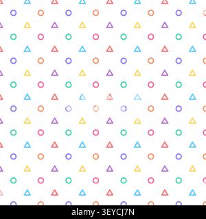 Colorful Geometric Outline Shapes Pattern Background. Vector Illustration Stock Vector