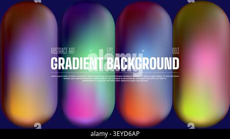 Abstract gradient background with oval rectangles forming a retro ornament, Minimalist style cover template with vibrant geometric form, Backdrop with Stock Vector