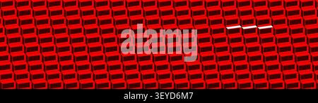 Abstract red and black Isometric pattern of stacked cubes with white highlights, Modern geometric background with brutalist repetitive block element, Stock Vector