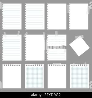Paper Notepad Sheets and Sticky Notes Stock Vector