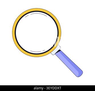 Magnifying glass symbol 2D cartoon clip art Stock Vector