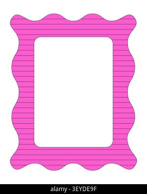 Wavy striped rectangular colorful retro decorative frame Stock Vector