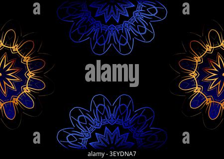 premium blue background with gold mandala Stock Vector