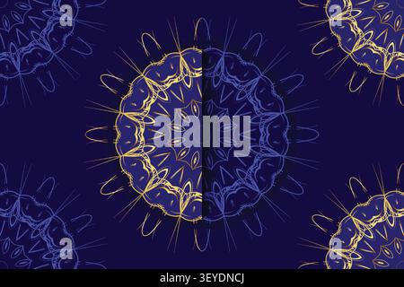 premium gold blue decorative pattern backdrop Stock Vector