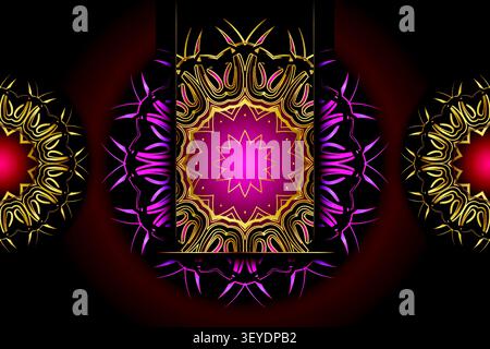 modern pink gold mandala decorative design Stock Vector