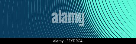 Futuristic blue cyan background features abstract curved lines with a smooth gradient, Minimal geometric wave pattern with transition effect creates t Stock Vector