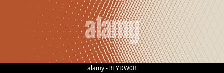 Reticulate geometric abstract pattern in warm pastel colors, Simple texture with diagonal crossing lines, Dynamic halftone gradation minimalistic orna Stock Vector