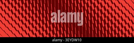Red halftone stripe transition pattern of shifting diagonal lines, Postmodern tech geometric dynamic trendy texture from thick to thin line, Repeat de Stock Vector