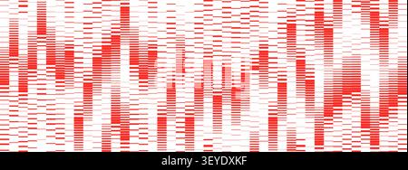 Trendy abstract geometric brutalism striped linear pattern, Dynamic gradient horizontal equalizer transition and rhythm frequency, Monochrome soundwav Stock Vector