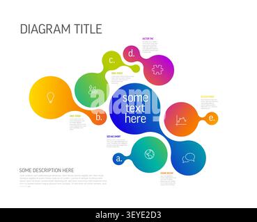 This colorful infographic features fluid liquid shapes and business icons to represent data. The infographic uses liquid shapes to create a modern and Stock Vector