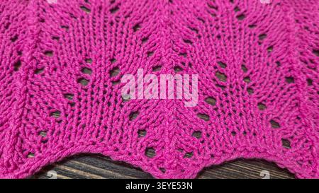 Colorful knitted fabric suitable for home decor, fashion or textile. pattern. Copy space Stock Photo