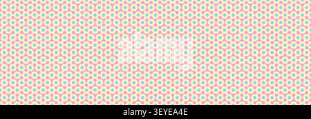 horizontal seamless pastel blue and pink circle on light yellow for background. Stock Vector