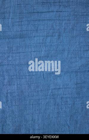 Blue textured fabric background with subtle woven pattern and soft cotton surface Stock Photo