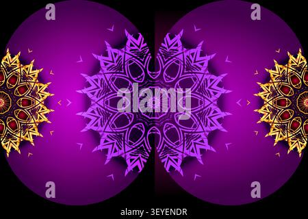 premium navy gold ornamental mandala pattern Stock Vector