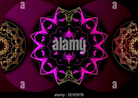 ornate navy gold abstract mandala texture Stock Vector